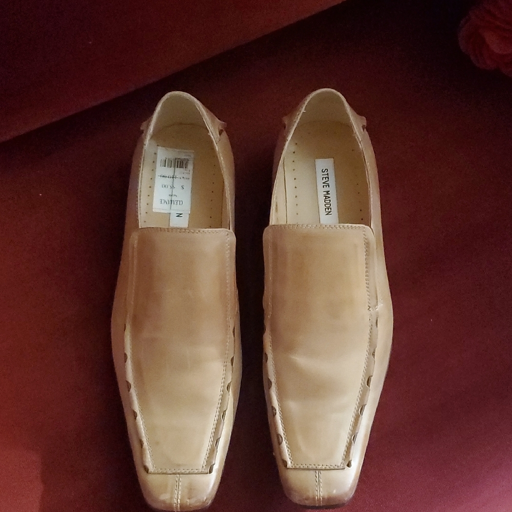 🔥Steve Madden Light Brown Leather Slip-Ons
